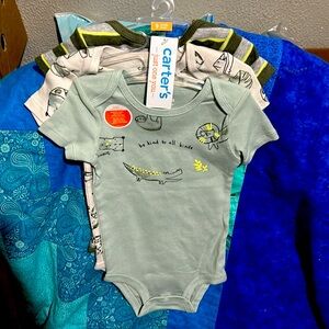 3 piece set boys baby onsies set
